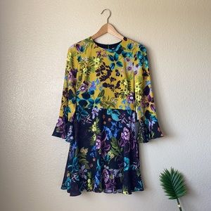 Eliza J Floral Colorblock Dress 8P NWT